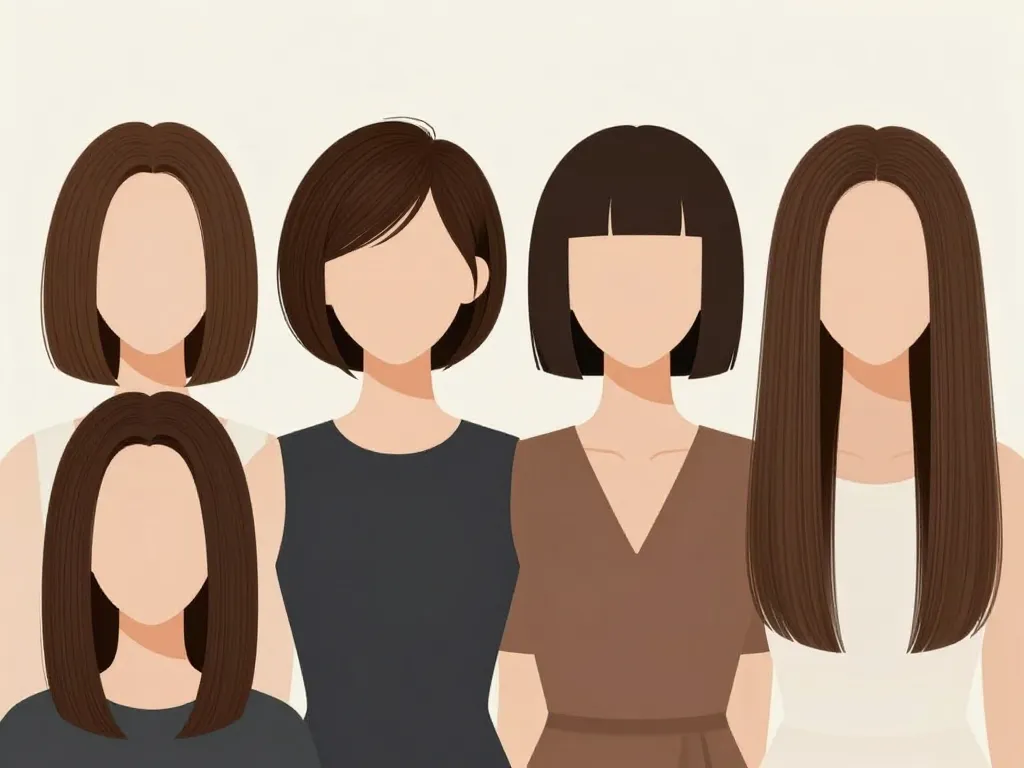 exemples coupe demi stil selon visage et cheveux