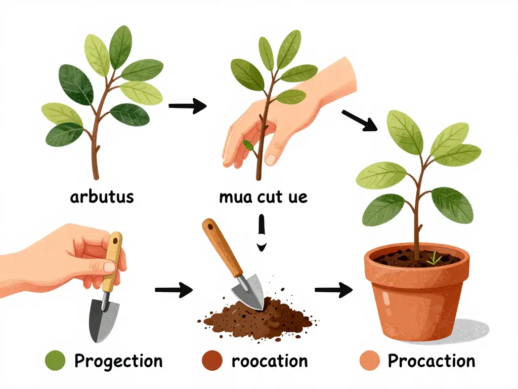 Processus bouturage arbousier coupe hormone pot
