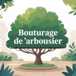 Illustration vectorielle bouturage arbousier tiges racines jardin