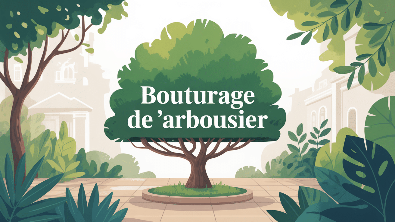 Illustration vectorielle bouturage arbousier tiges racines jardin