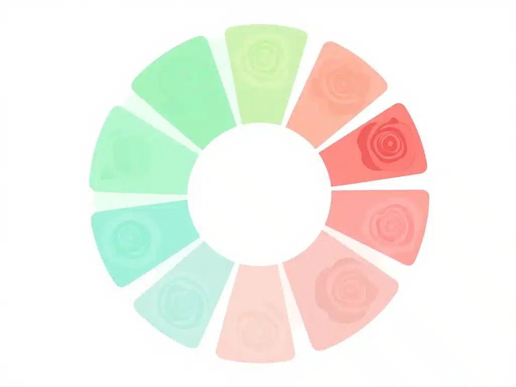 diagramme colorimétrique couleur complémentaire vert d'eau roses corail