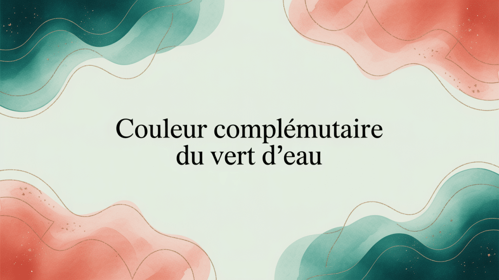 illustration couleur complémentaire vert d'eau abstraction rose corail