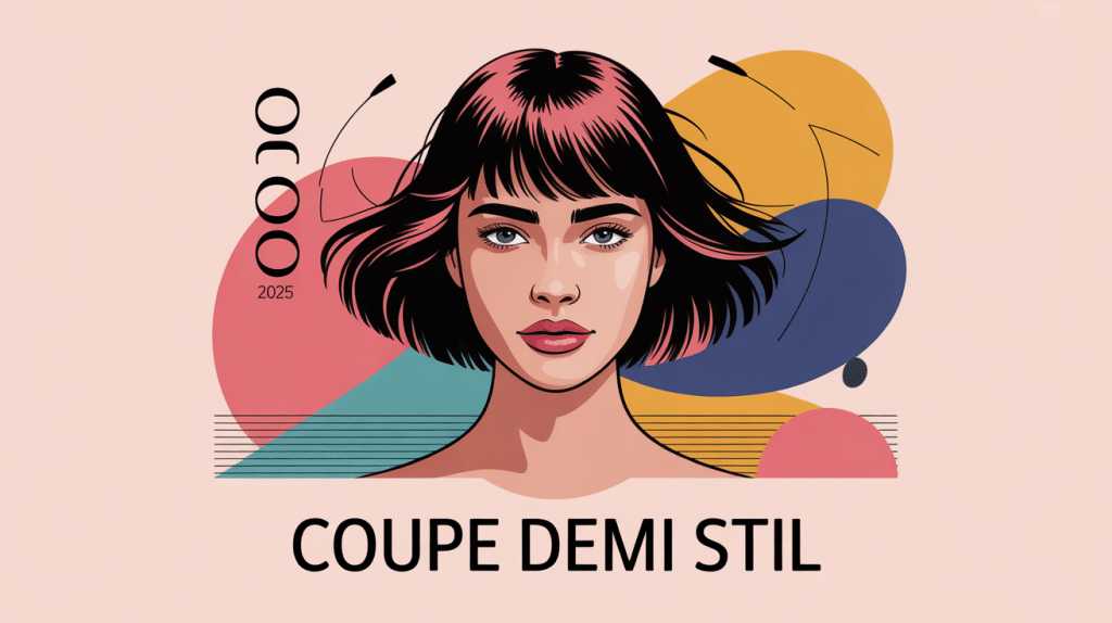 illustration coupe demi stil cheveux mi-longs style moderne