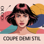 illustration coupe demi stil cheveux mi-longs style moderne