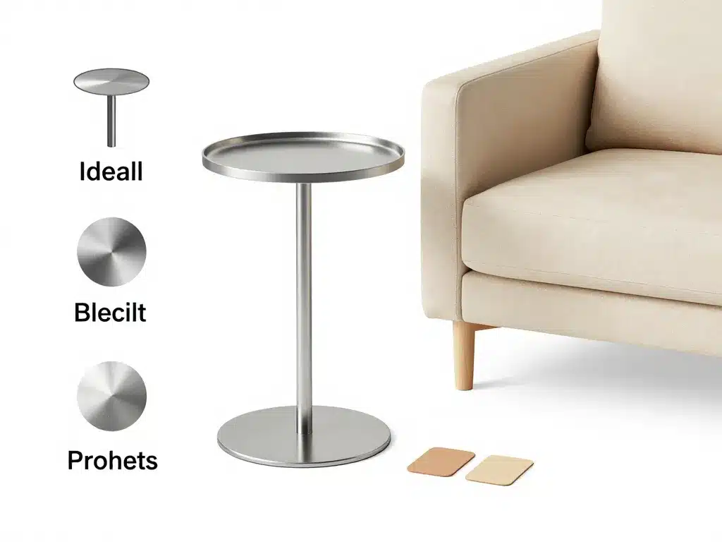 criteres pratiques stabilité hauteur finitions table d appoint metal