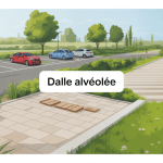 Aménagement en dalle alvéolée parking allée jardin