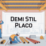 illustration demi stil placo en contexte chantier