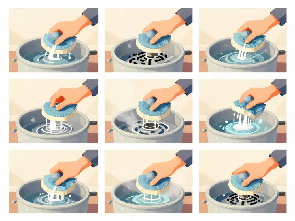 Étapes détartrage et nettoyage centrale vapeur Calor Express Anti-Calc