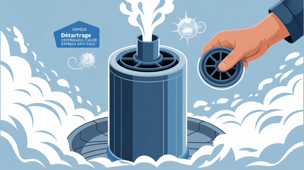 Illustration détartrage centrale vapeur Calor Express Anti-Calc guide