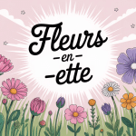 scène champêtre avec fleurs en ette variées