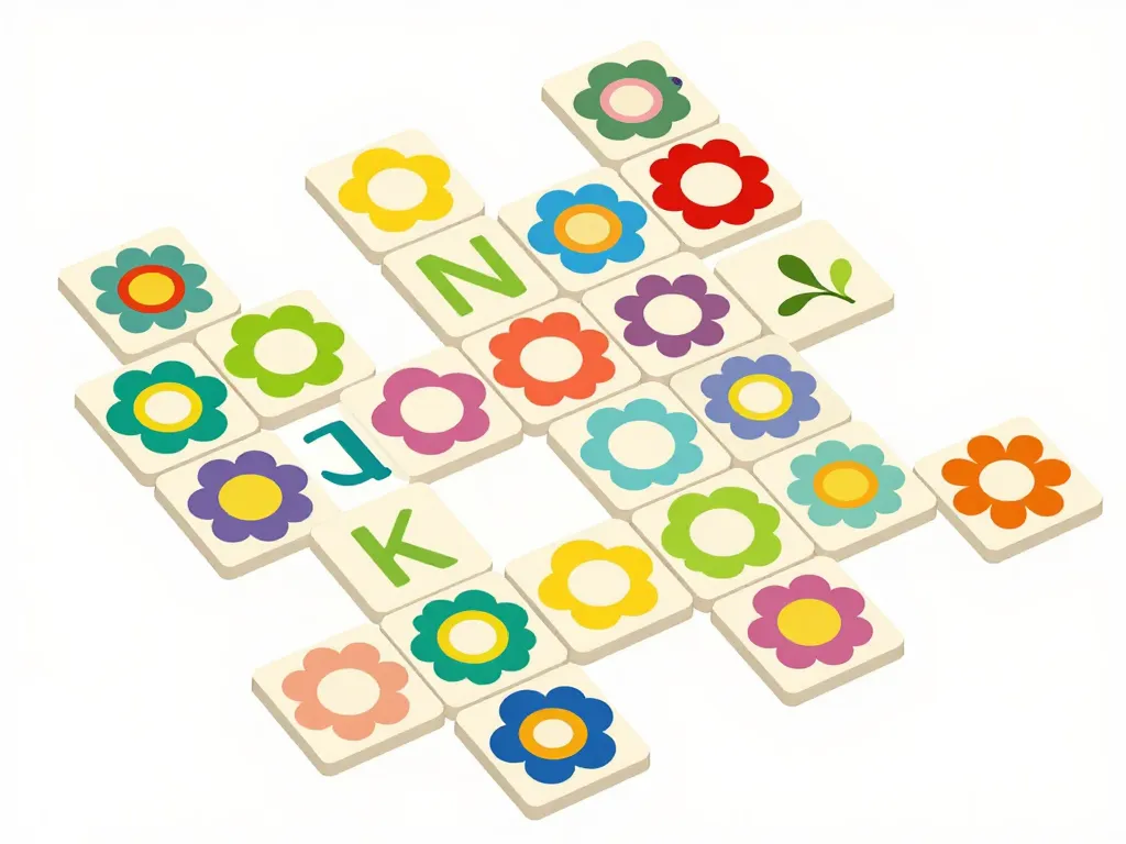 fleurs en ette façon tuiles de jeu croisé