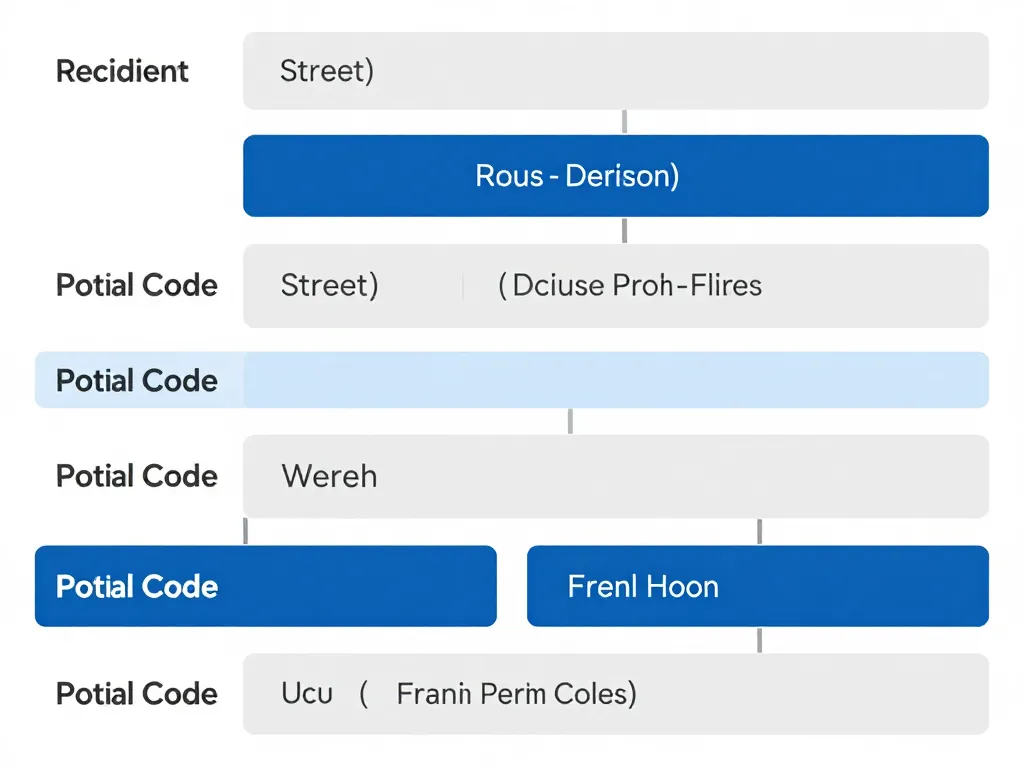 Diagramme lignes libellé adresse normes postales