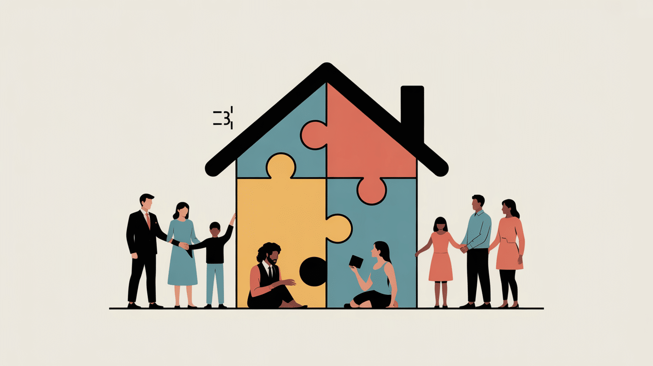 passer un bien propre en sci frais de notaire illustration famille puzzle