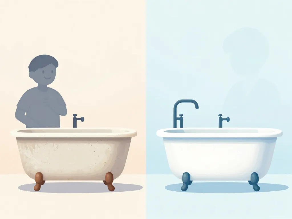 Peindre baignoire avis illustration baignoire vieille et repeinte