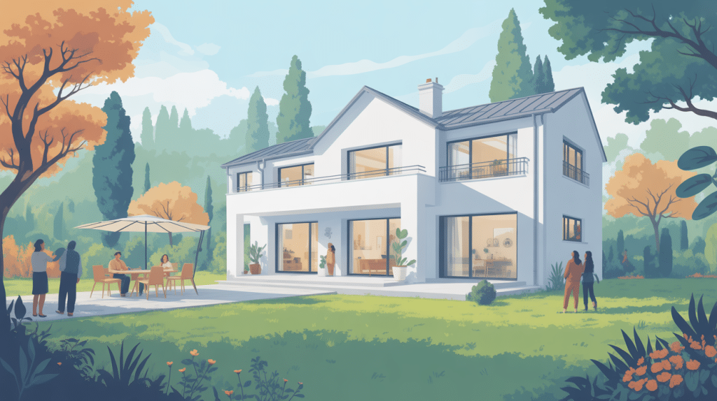 plans maison blanche illustration globale maison moderne