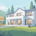 plans maison blanche illustration globale maison moderne