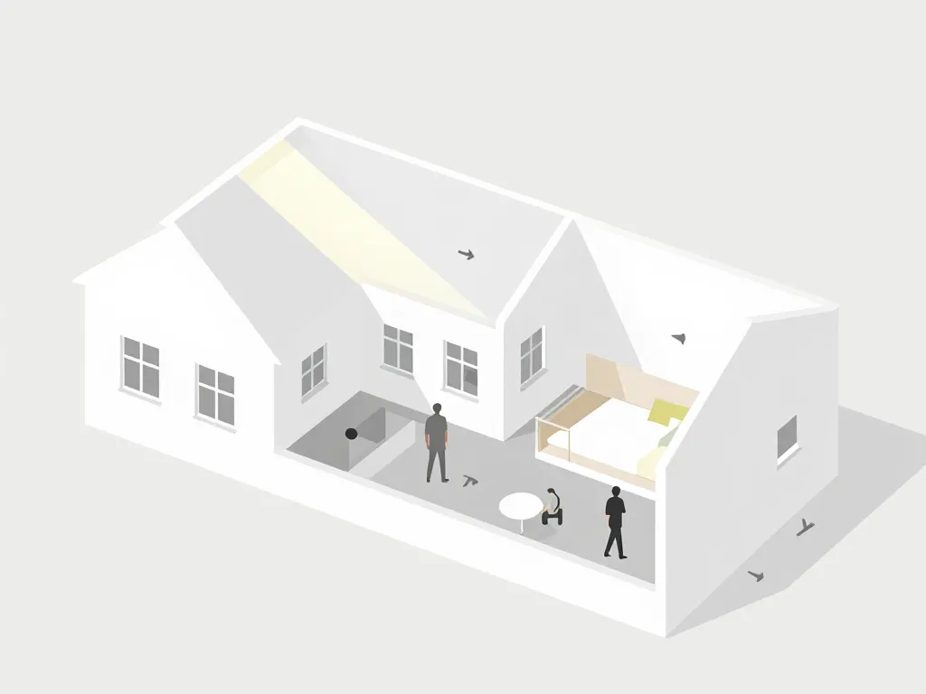 plans maison blanche diagramme confort et circulation