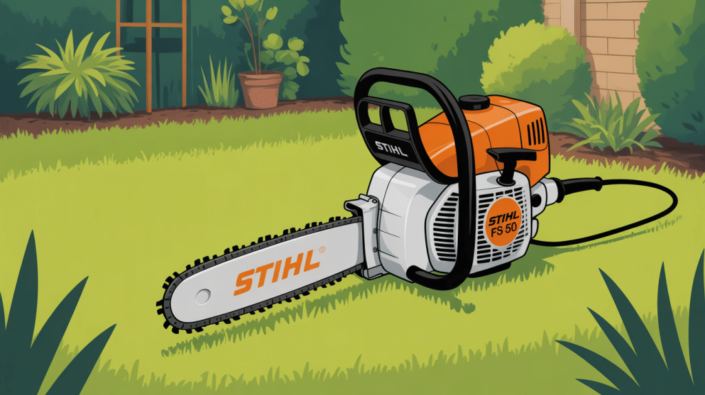 Image débroussailleuse Stihl FS 50 au jardin