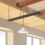 Vue plafond suspendu suspente isolation coupe