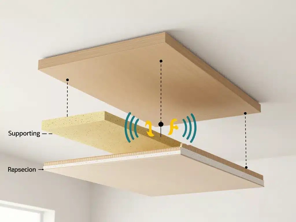 Schéma système suspente isolation thermique acoustique