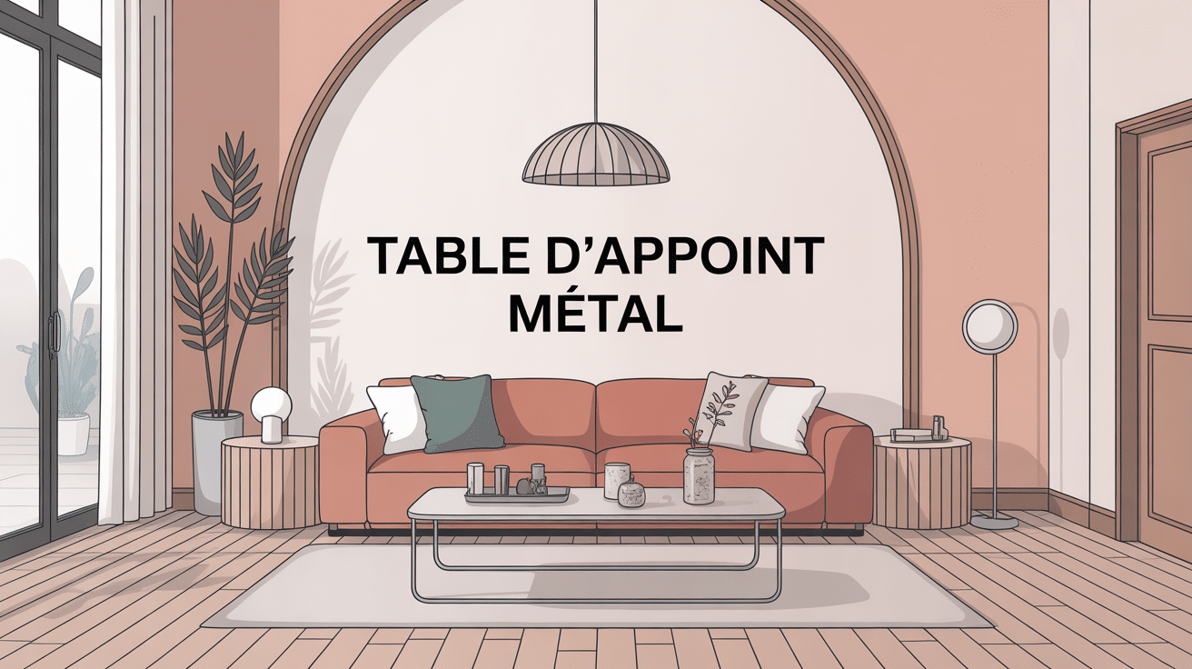 table d appoint metal en décoration salon moderne