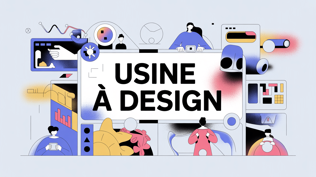 Illustration usine a design chaîne créative