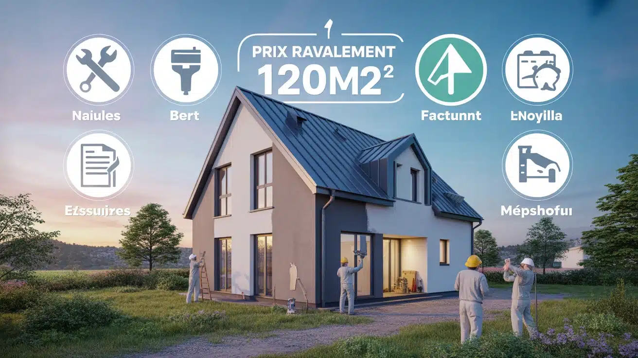 prix ravalement façade maison 120m2 échafaudages ouvriers