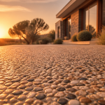 béton désactivé terrasse granuleux au soleil