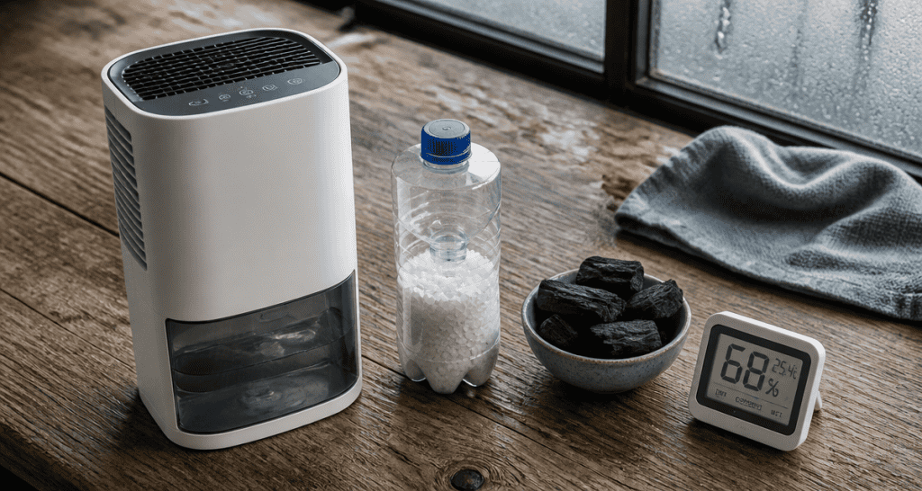 comment déshumidifier une pièce avec déshumidificateur et absorbeur