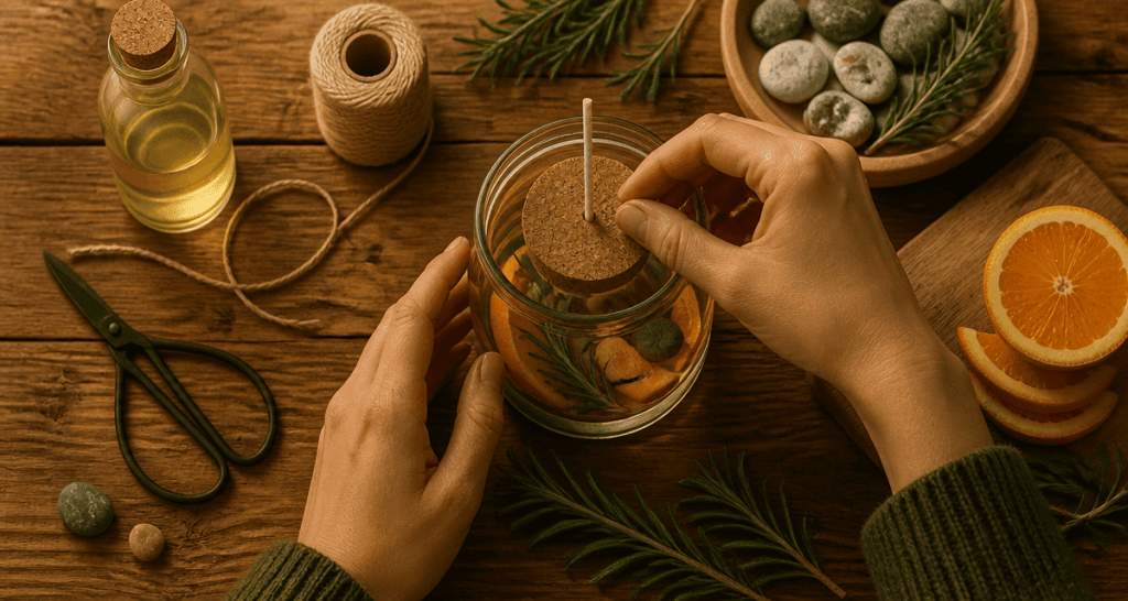 comment faire une bougie sans cire avec huile et bocal
