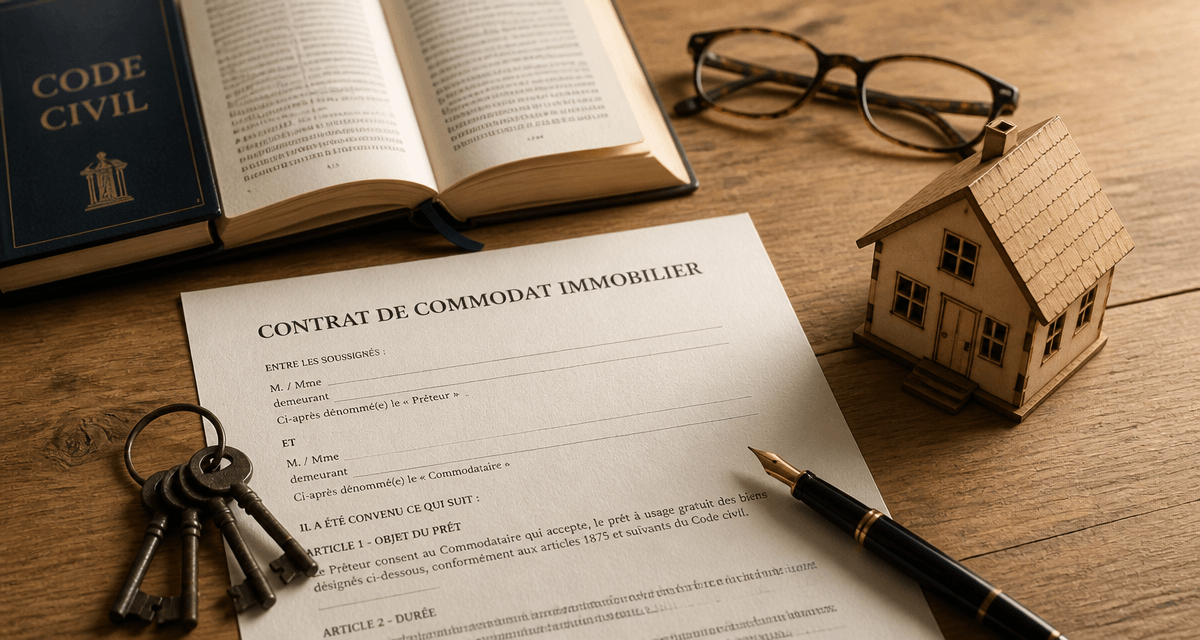 commodat immobilier contrat clés maquette