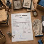 debarras maison devis sur table avec objets