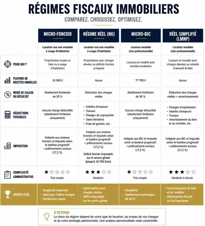 Comparatif des régimes fiscaux pour propriétaire louant son appartement