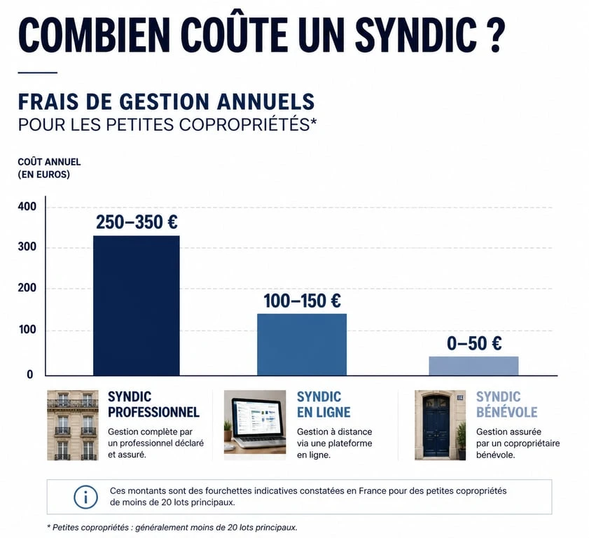 Comparatif des tarifs de syndic pour une petite copropriété par lot et par an