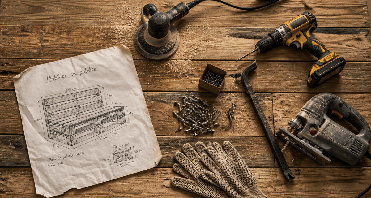 Fabriquer meuble palette outils bois DIY