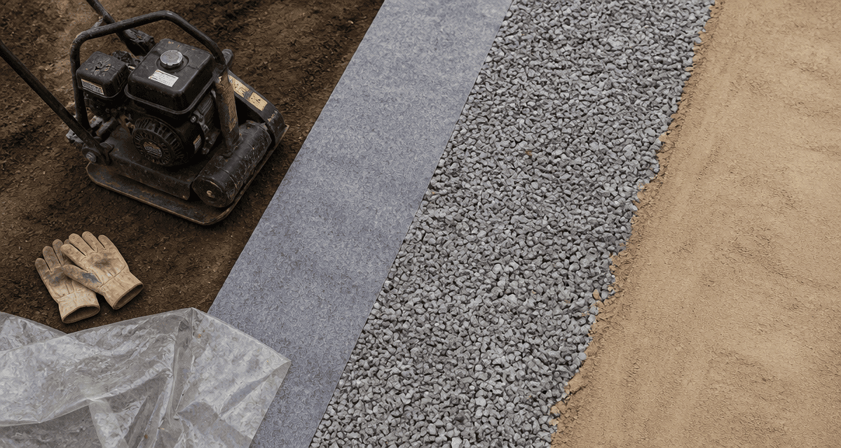 gravier sous dalle béton préparation chantier