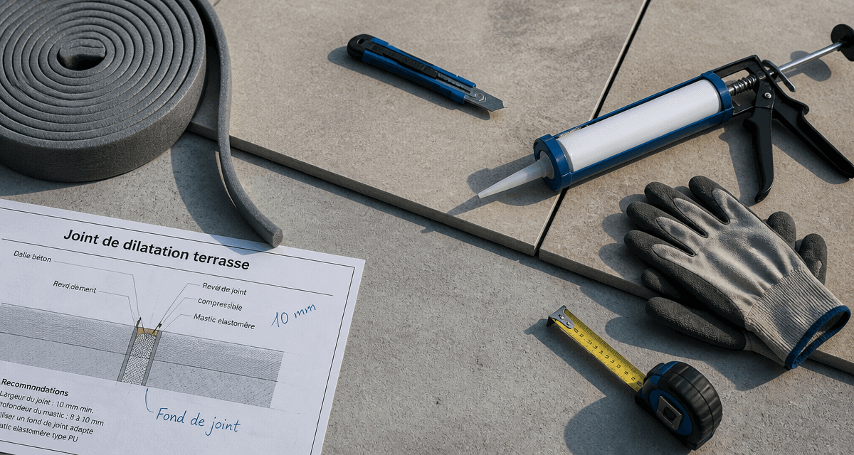 joint de dilatation terrasse exterieur vue pose et outils
