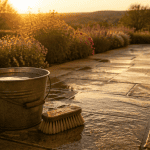 nettoyage dalle terrasse javel seau brosse