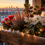 plante de noel exterieur jardiniere givree