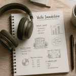 podcast immobilier casque carnet croquis