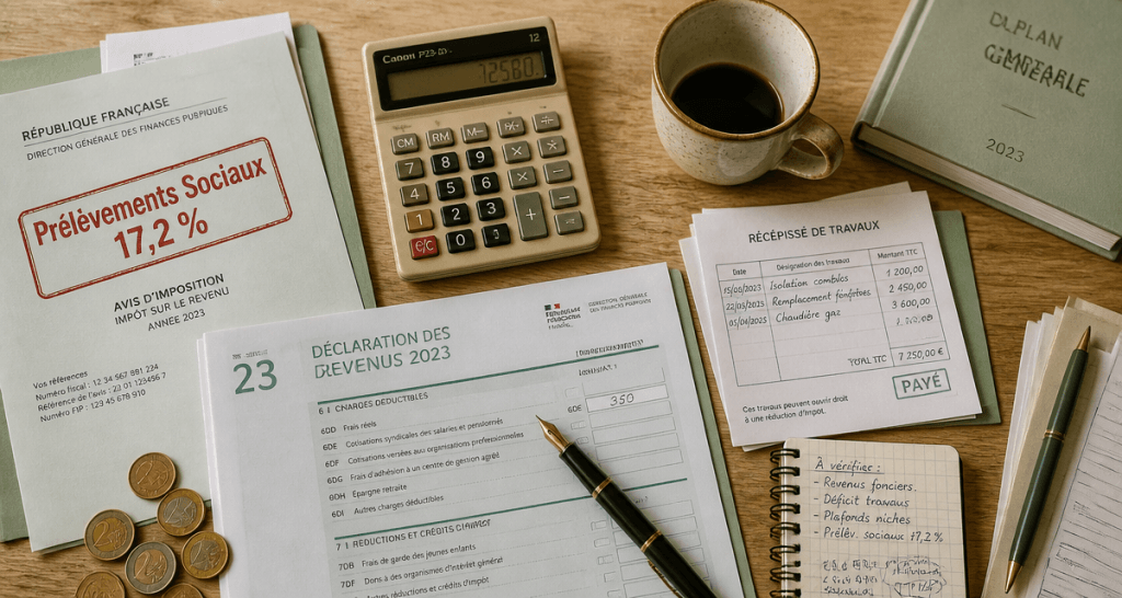 prelevement sociaux sur revenu foncier declaration impots