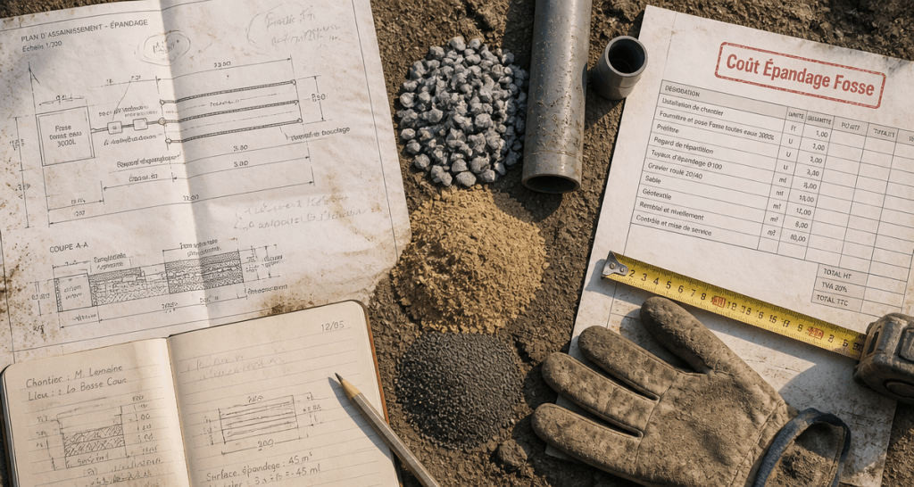 prix épandage fosse septique chantier devis