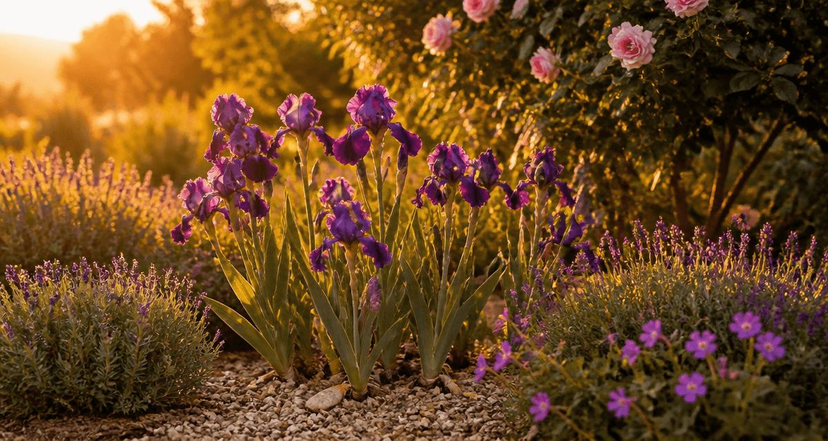 que mettre au pied des iris massif fleuri