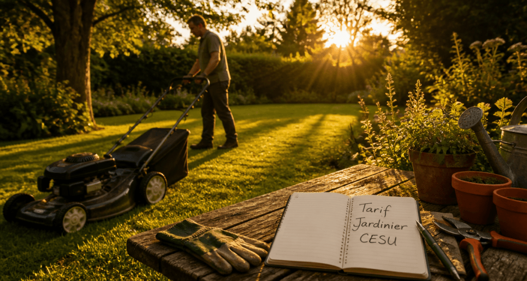 tarif jardinier cesu tonte pelouse outils