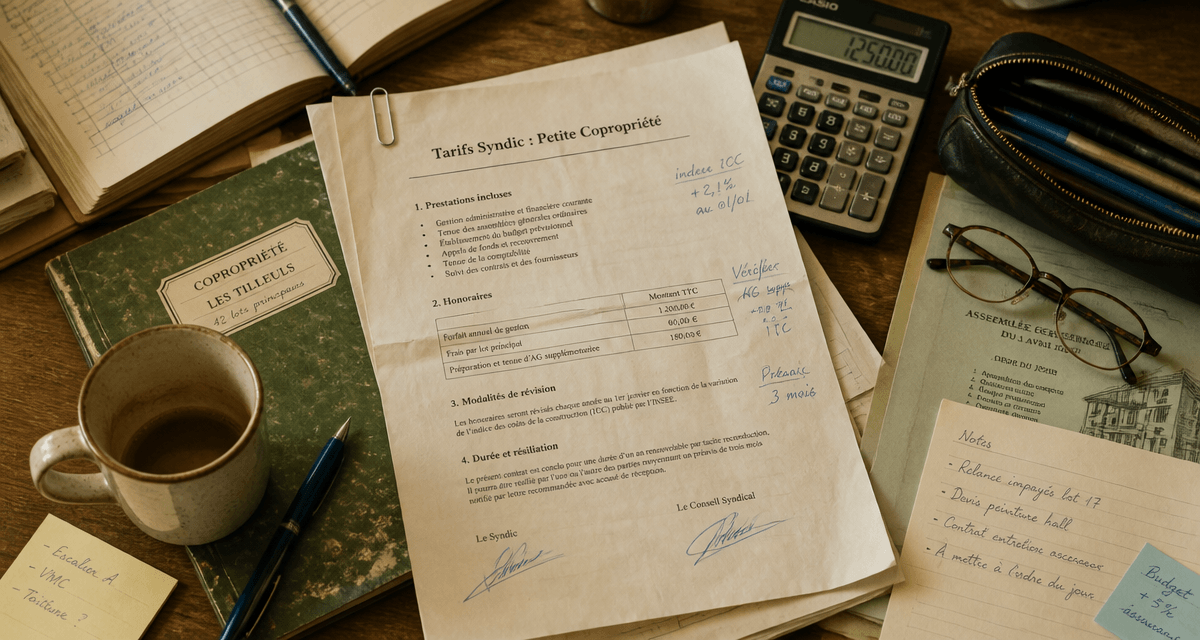 tarif syndic petite copropriété contrat bureau