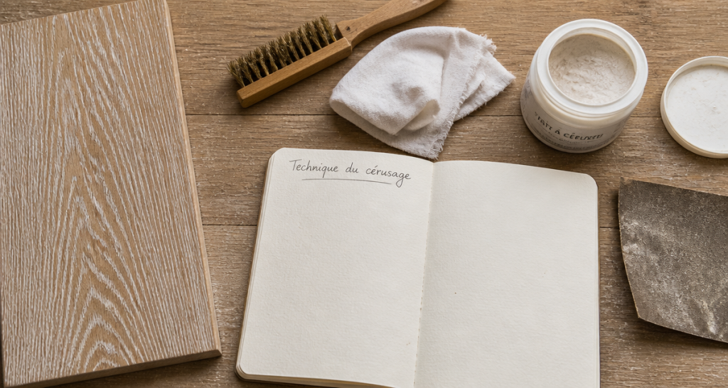 ceruser un bois plan de travail outils
