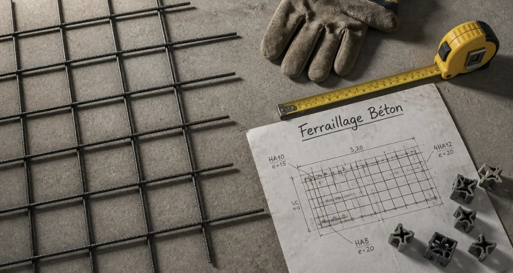 dalle beton ferraillage treillis outils chantier