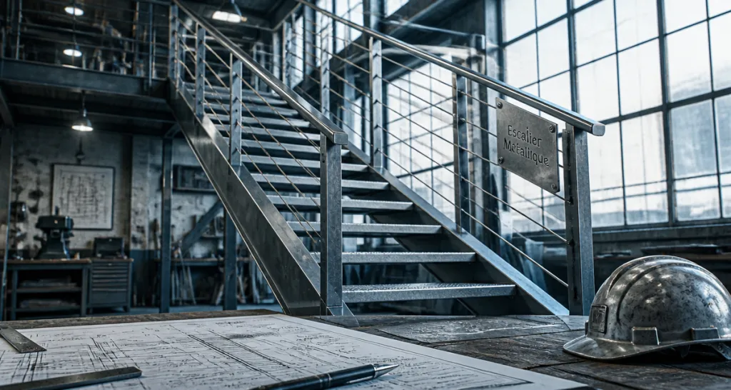 fabriquer un escalier en metal en atelier industriel