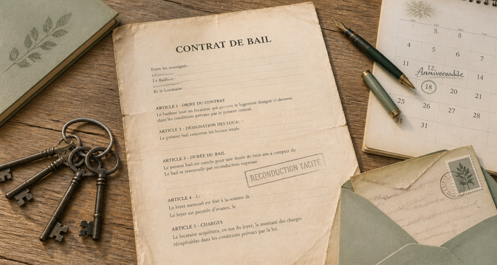 reconduction tacite bail 3 ans contrat clés calendrier