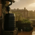 Recuperateur eau de pluie 300L pour arroser un potager 50m²